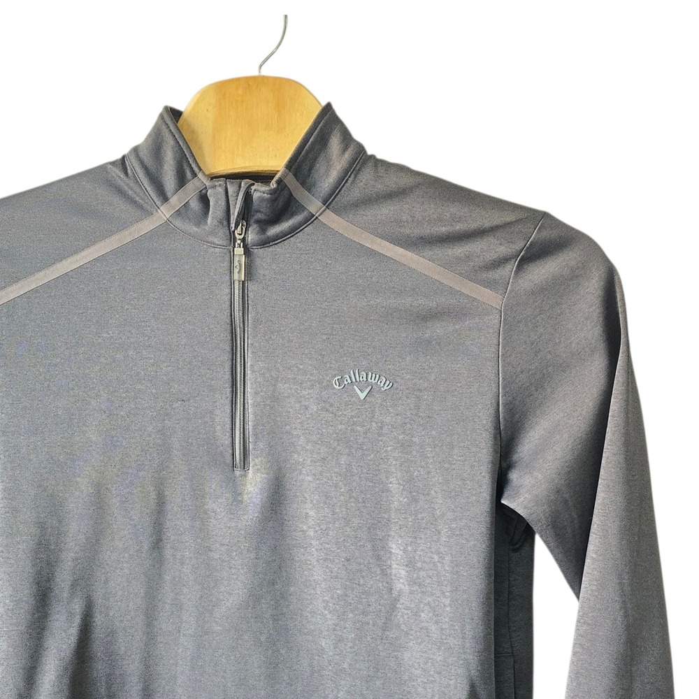 Callaway Golf Quarter Zip Pullover Mens Size L Gray Longsleeve Performance Shirt